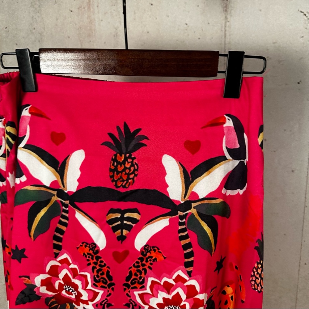 Pink floral a-line‎ midi skirt size S NWOT - Picture 9 of 10